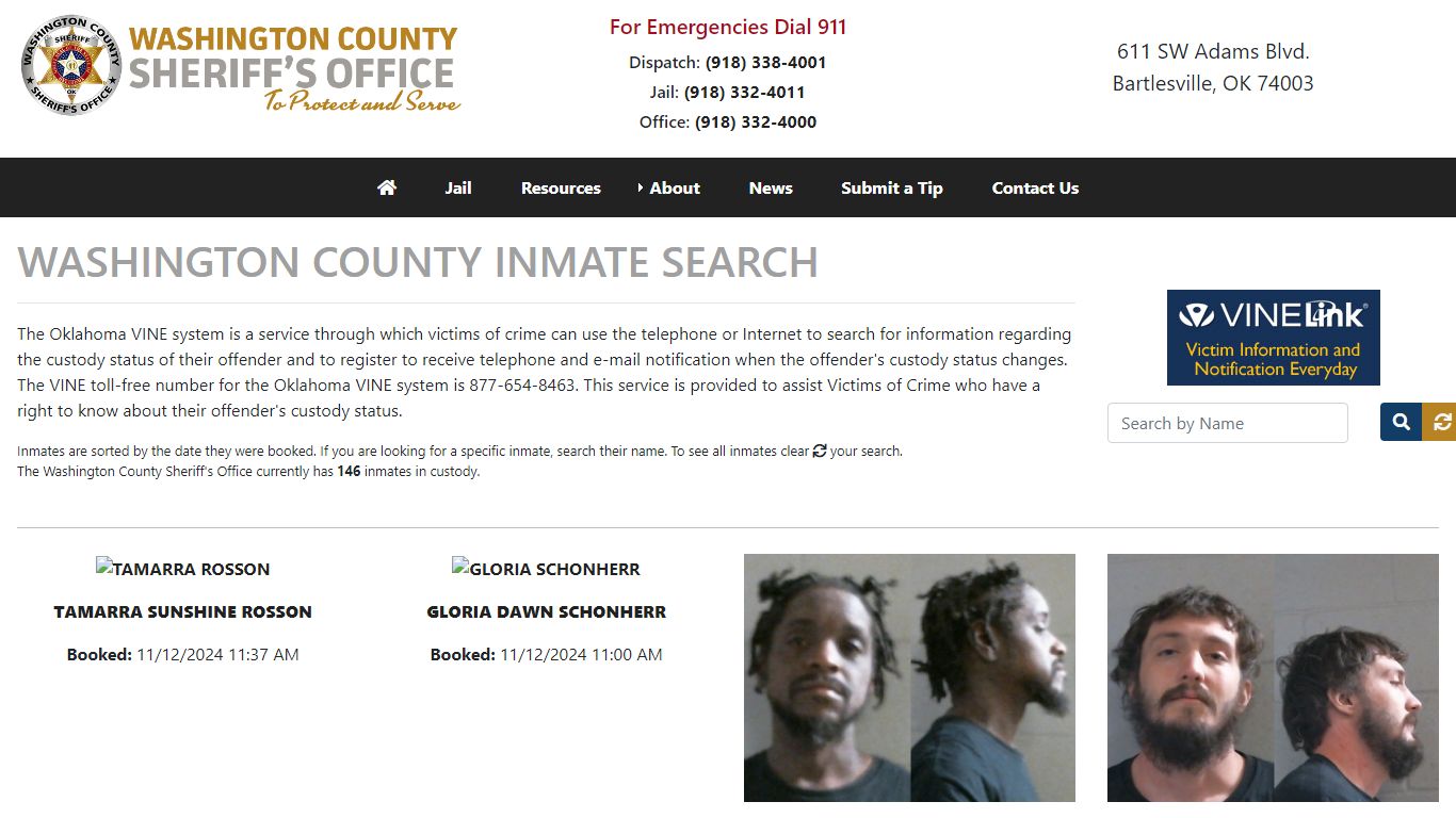 Inmate Search - Washington County Sheriff's Office