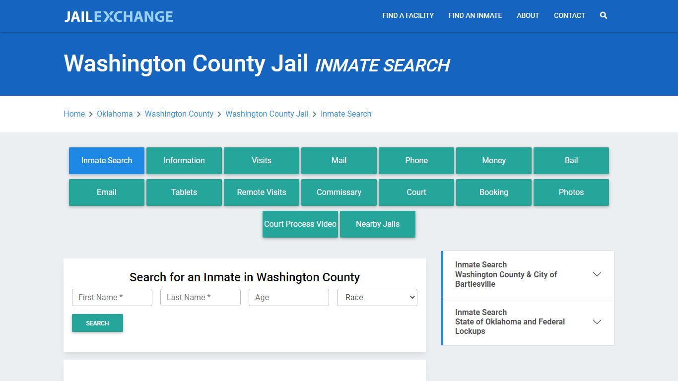 Washington County Jail, OK Inmate Search: Roster & Mugshots